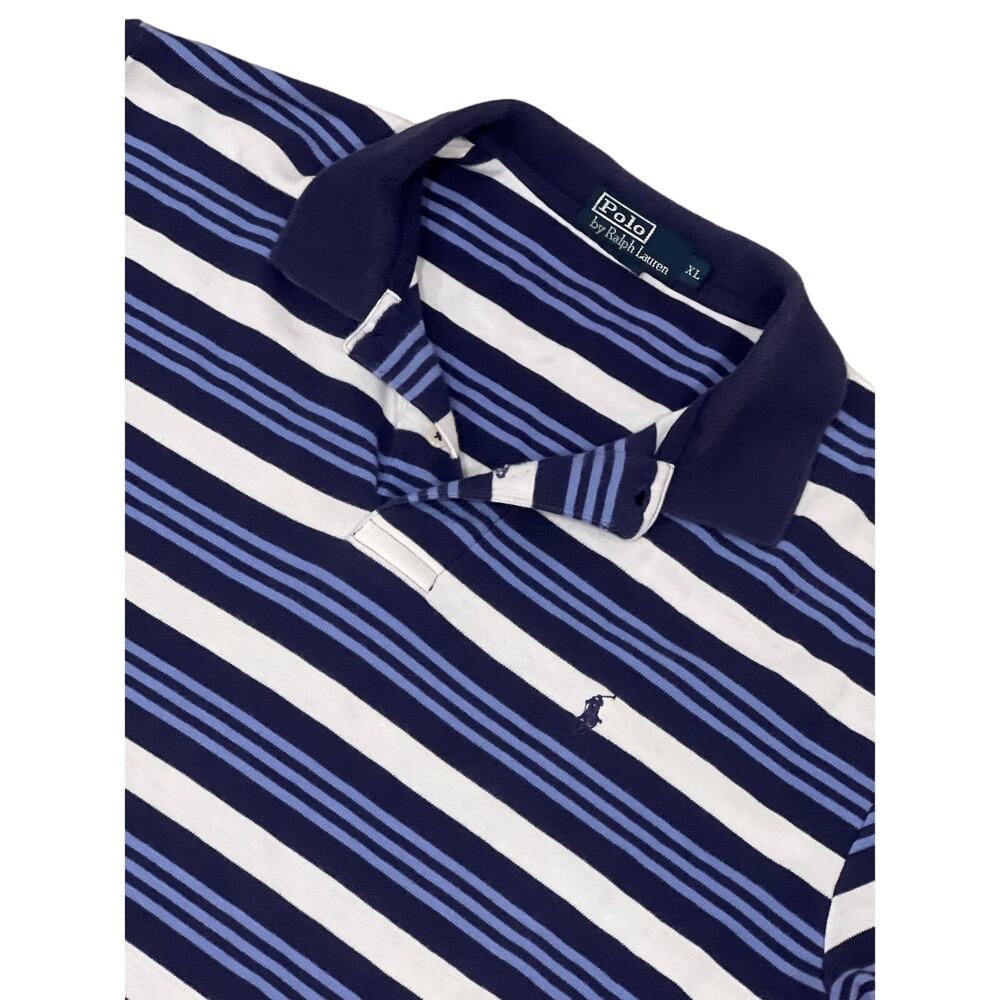 Polo‎ by Ralph Lauren, Blue Striped Golf Shirt, Size XL, 1105H